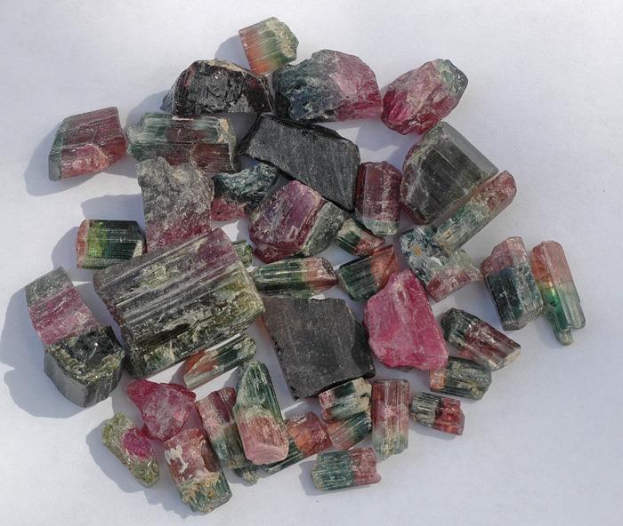 Image for Natural Bi Color Brazilian Tourmaline Cabochon Rough Lot 626.3 tcw