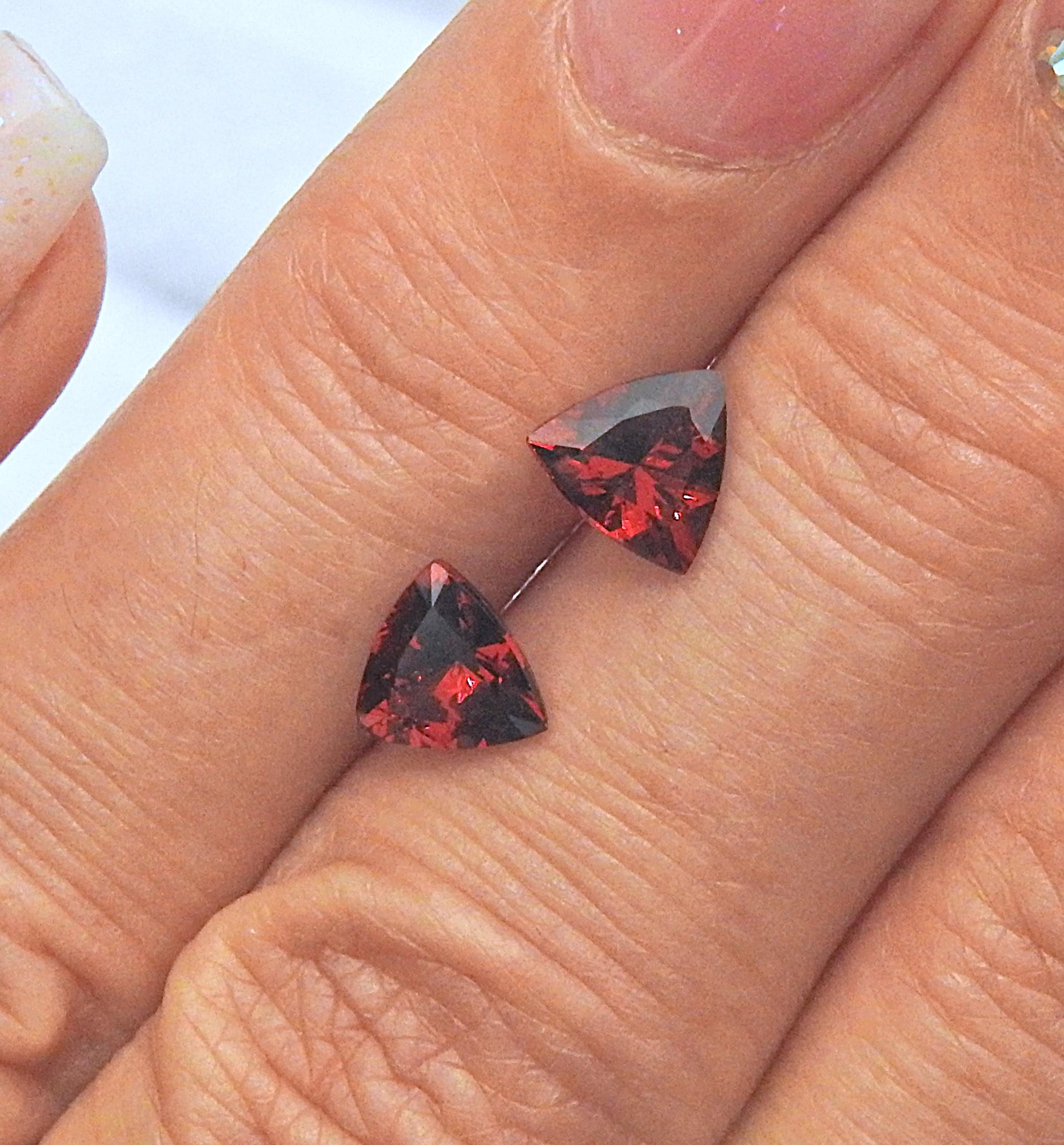 Image for LOVELY!! Madagascar Natural Matched Pair Garnets 2.57 tcw.  ** VIDEO **