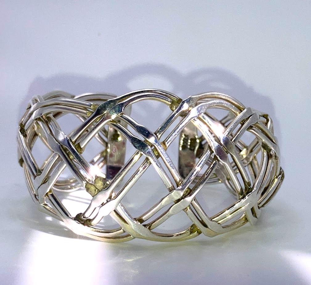 Image for Taxco Mexico SS Woven Cuff Bracelet - ESTATE