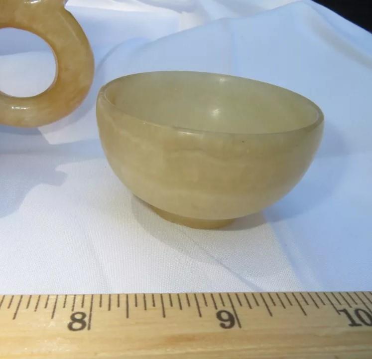 Image for Onyx Alabaster Teapot set with 4 cups