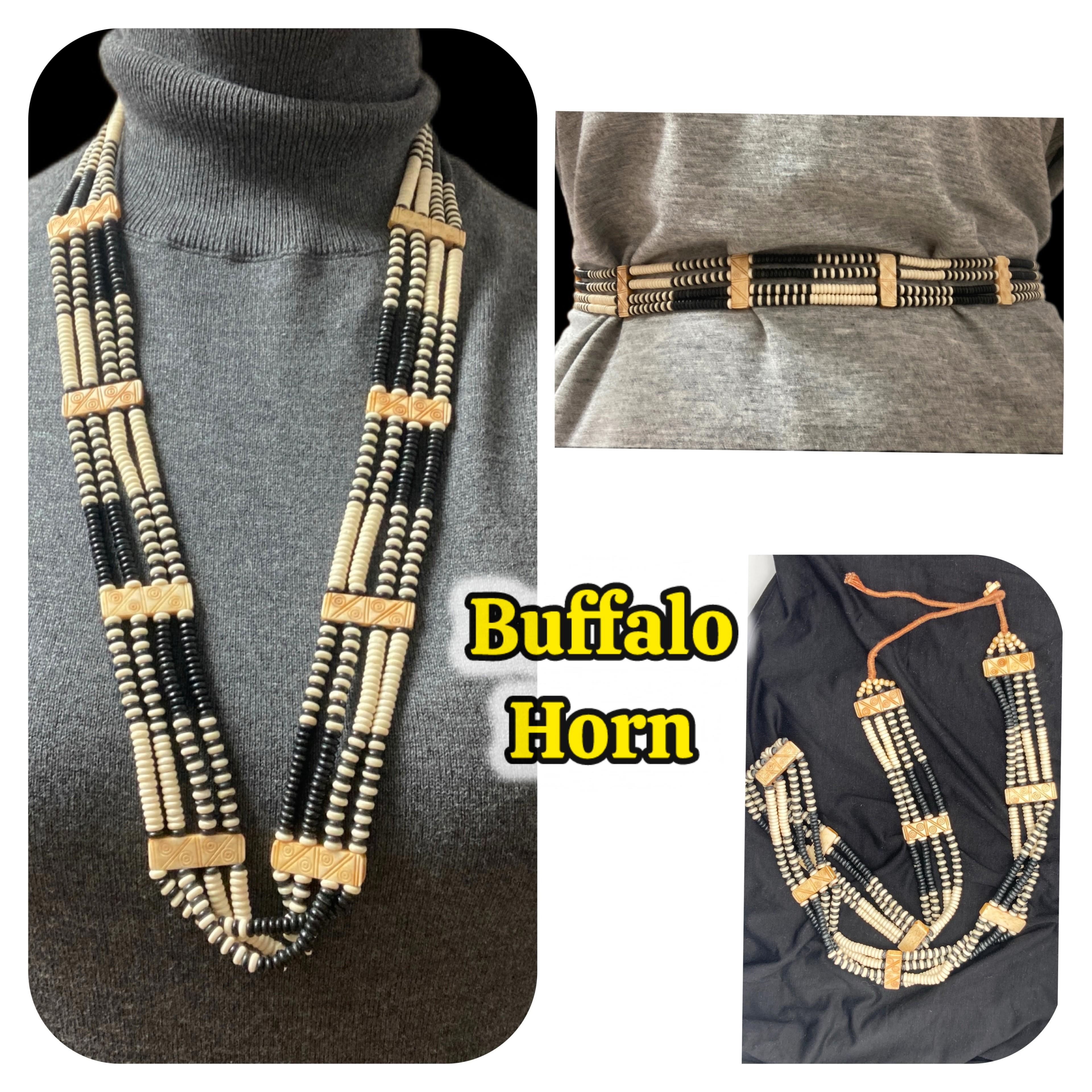 Image for ESTATE- Buffalo Horn 4 Strand Necklace/ Belt 34 inch