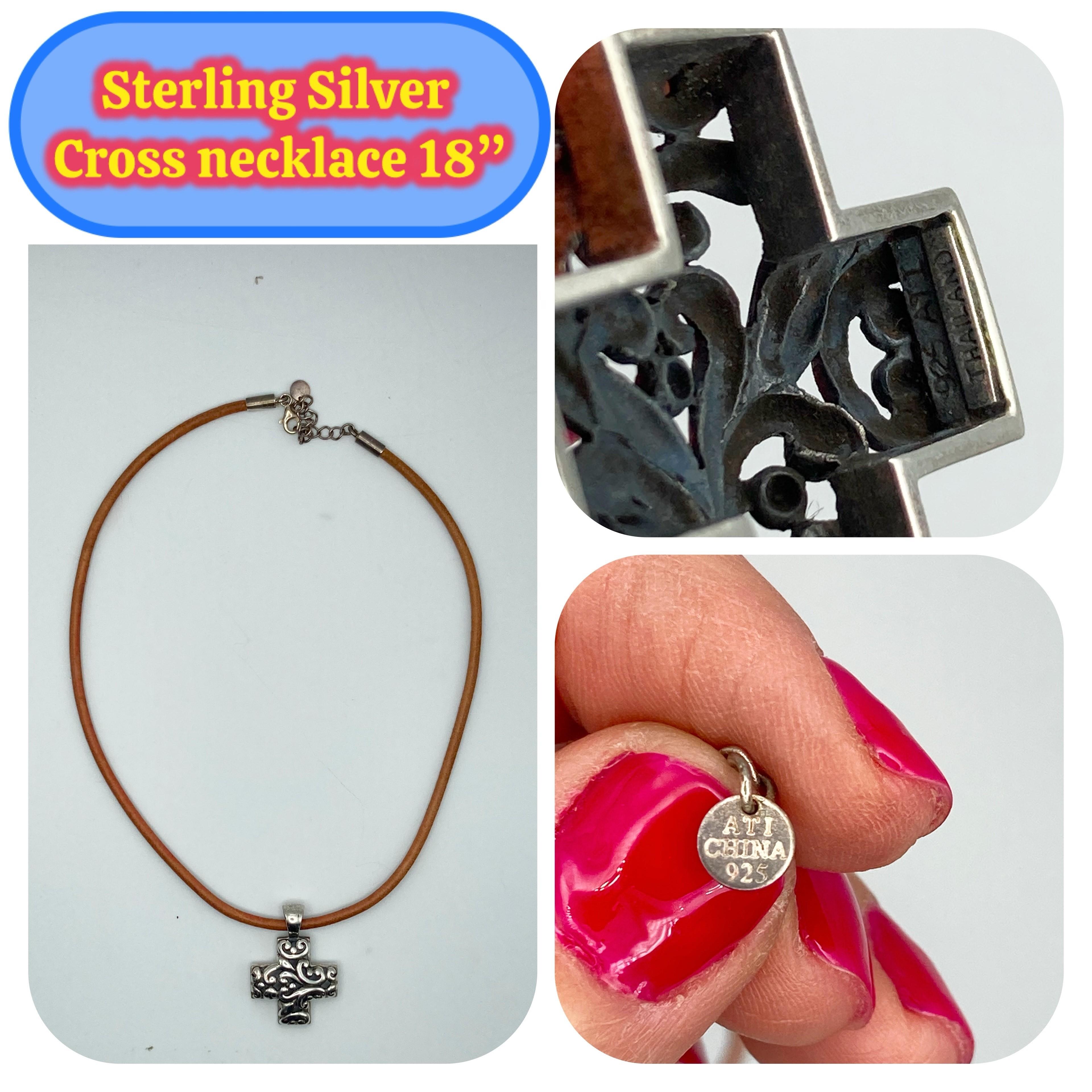 Image for sterling silver cross pendant