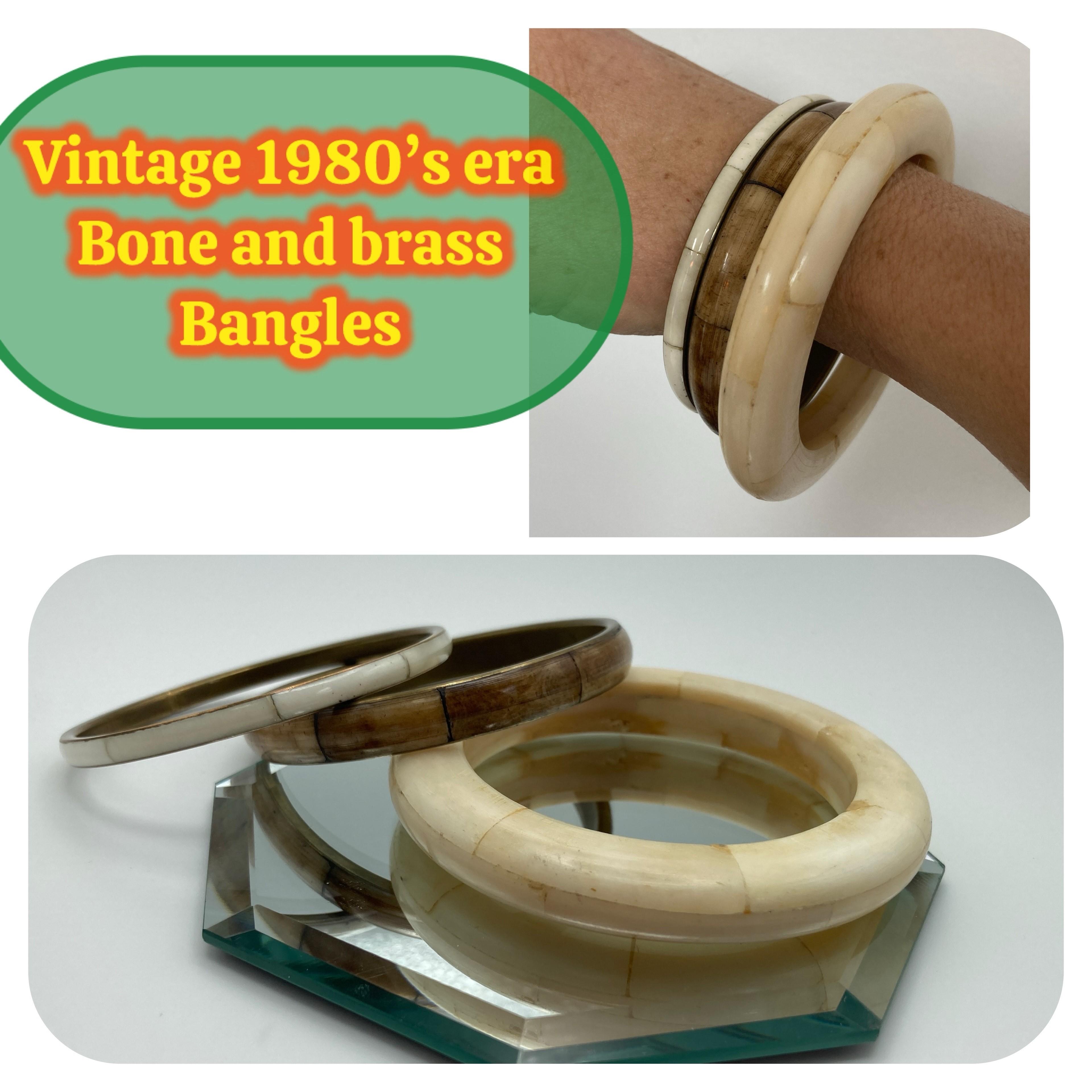 Image for Vintage Ox/ Buffalo Horn Bangles set of 3 ESTATE