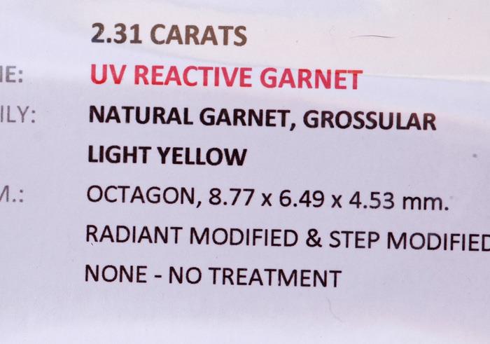Image for Tanzania Natural UV Reactive Grossular Garnet 2.31 carat