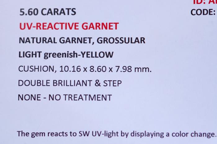Image for Tanzania Natural UV Reactive Grossular Garnet 5.60 carat  ** VIDEO **