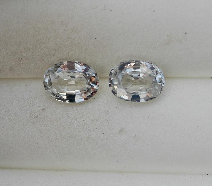 Image for Cambodia Natural Colorless Zircon Pair 3.61 tcw