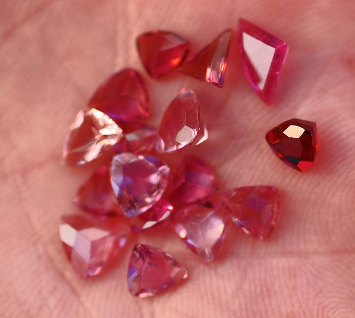 Image for Natural Brazilian Pink Tourmaline Trillion Lot 8.3 tcw  ** VIDEO **