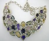 Image for 450 plus carat natural quartz sterling silver neckpiece amethyst center