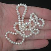 Image for 5mm Potato or Rondell Fresh water pearls with Sterling clasp  ** VIDEO **