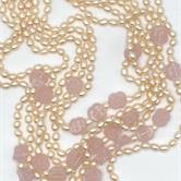 Image for Fresh Water pearl 6 strands with Rose Quartz beads ESTATE **VIDEO**