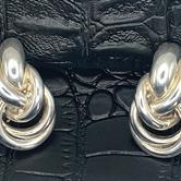 Image for Sterling Silver Large love Knot Earrings / Omega Back  ESTATE