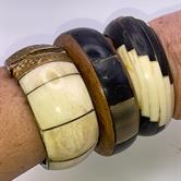 Image for Ox/ Buffalo Horn Bangle Bracelets set of 3- ESTATE