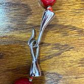 Image for Chunky Red Bamboo Coral Necklace with SS clasp 21 inches- ESTATE