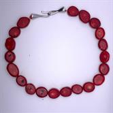 Image for Chunky Red Bamboo Coral Necklace with SS clasp 21 inches- ESTATE
