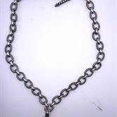 Image for ESTATE- Michele Albala Sterling Silver Checkerboard Smoky Quartz Pendant Cable SS Chain