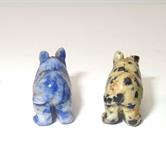 Image for Gemstone hand carved Rhino Beads miniatures set of 4