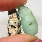 Image for Gemstone hand carved Rhino Beads miniatures set of 4