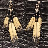 Image for Estate S/S Native American Buffalo Horn Carved Earrings