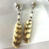 Image for Estate S/S Native American Carved Buffalo Horn earrings