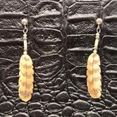 Image for Estate S/S Native American Carved Buffalo Horn earrings