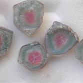 Image for Natural Cruzeiro Mine Tri Color Tourmaline Slices 34.8 tcw  ** VIDEO **