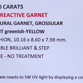 Image for Tanzania Natural UV Reactive Grossular Garnet 5.60 carat  ** VIDEO **