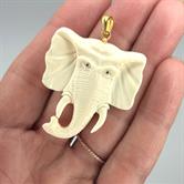 Image for Carved Elephant Head Pendant